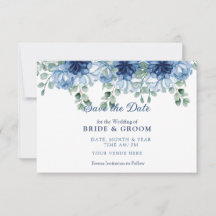 Elegante Floral de Eucalipto en Acuarela Azul Polv