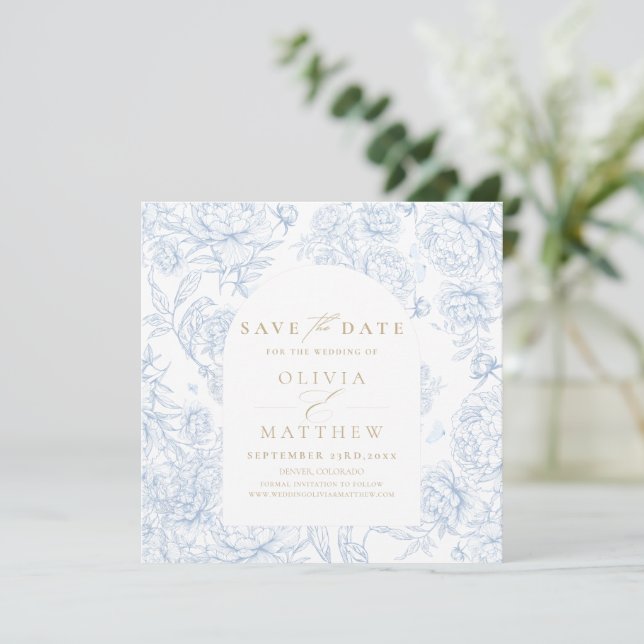 Reserva La Fecha Elegante Floral Francesa Clásica (Anverso de pie)