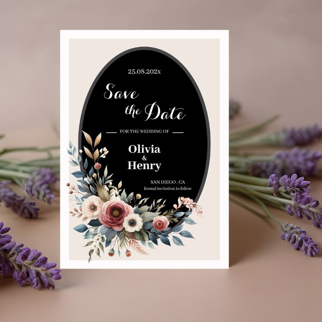 Reserva La Fecha Elegante Floral Rústico Ahorra la Fecha de Boda (Elegant Floral Rustic Wedding Save The Date)