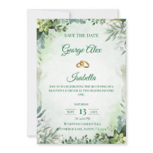 Elegante floral verde salva al Boda de citas