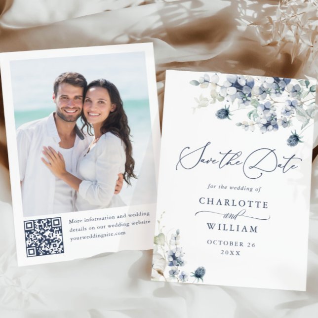 Reserva La Fecha Elegante Foliage Boho Boda de invierno Foto código (Subido por el creador)
