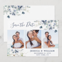 Elegante follaje azul polvoriento boda 3 FOTO