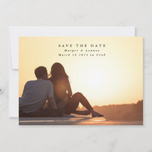 Reserva La Fecha Elegante formal Minimalismo Boda de texto negro