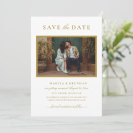 Reserva La Fecha Elegante foto Boda de oro de la antigüedad