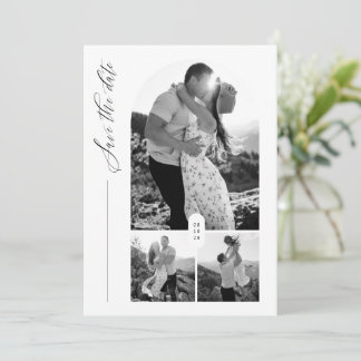 Reserva La Fecha Elegante foto de boda con arco de escritura