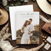 Elegante foto de boda con letra script