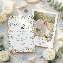 Reserva La Fecha Elegante foto de boda de verano con flores silvest