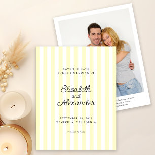 Reserva La Fecha Elegante foto de boda moderna con franja amarilla
