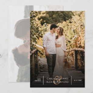 Reserva La Fecha Elegante Foto De Boda Moderna Guardar La Fecha