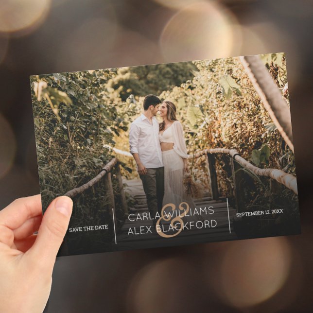 Reserva La Fecha Elegante Foto De Boda Moderna Guardar La Fecha (Subido por el creador)