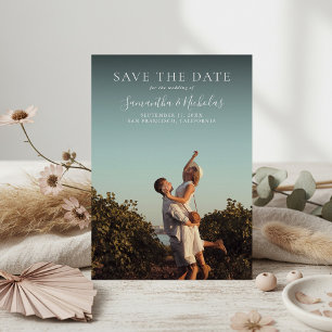 Reserva La Fecha Elegante foto de boda moderna para guardar la fech
