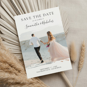 Reserva La Fecha Elegante Foto de Boda Moderna para Guardar la Fech