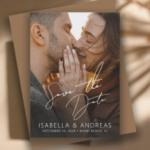 Elegante Foto de Boda Moderna Save the Date
