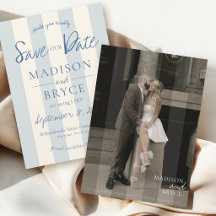 Elegante Foto de Bodas con Rayas Azules Polvorient