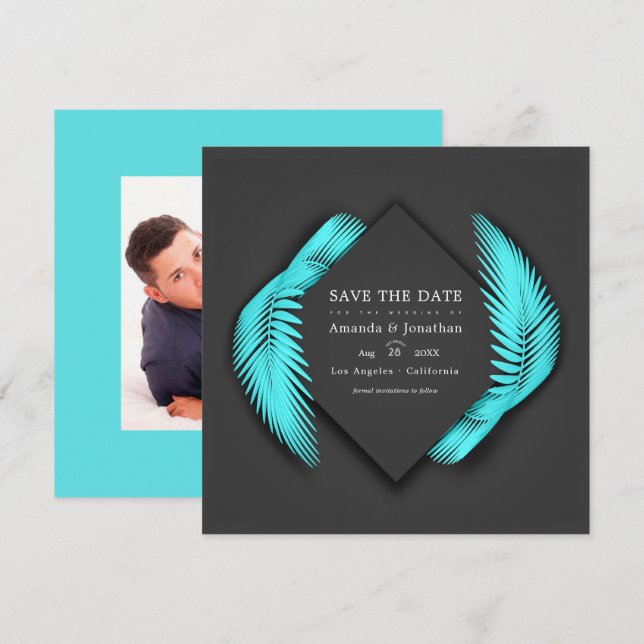 Reserva La Fecha Elegante foto de bodas en la playa de verano (Anverso / Reverso)