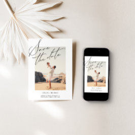 Reserva La Fecha Elegante foto de escritura Minimalista blanca