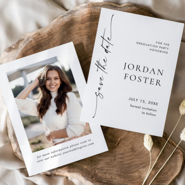 Reserva La Fecha Elegante foto de graduación Minimalista (Subido por el creador)