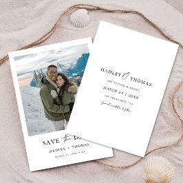 Reserva La Fecha Elegante foto de invierno en el campo Boda con pre