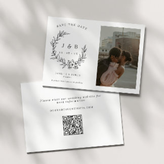 Reserva La Fecha Elegante foto de monograma de floral