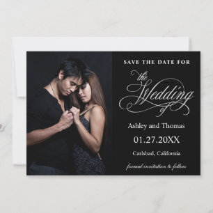 Reserva La Fecha Elegante foto de plata y negro salva la fecha