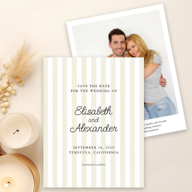 Reserva La Fecha Elegante foto de raya moderna para guardar la fech (Subido por el creador)