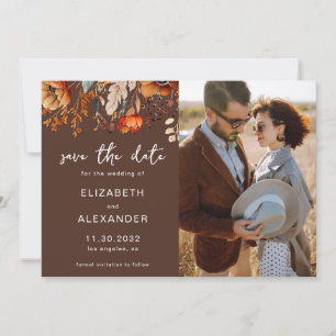 Reserva La Fecha Elegante foto de un boda ruso floral de otoño