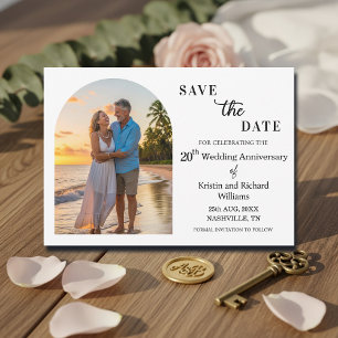 Reserva La Fecha Elegante foto del 20º aniversario de bodas