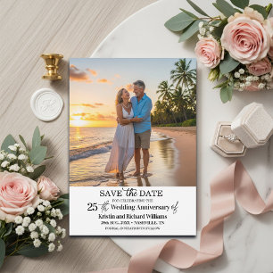 Reserva La Fecha Elegante foto del 25 aniversario de bodas