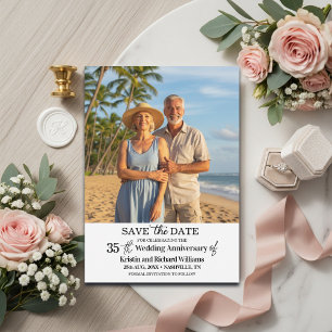 Reserva La Fecha Elegante foto del 35º aniversario de bodas