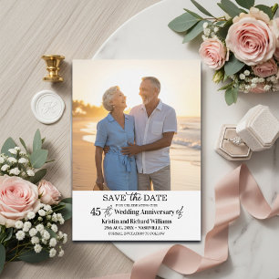 Reserva La Fecha Elegante foto del 45º aniversario de bodas