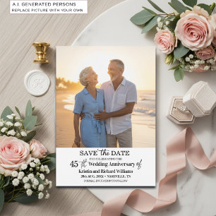 Reserva La Fecha Elegante foto del 45º aniversario de bodas