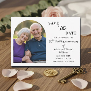 Reserva La Fecha Elegante foto del 60 aniversario de bodas