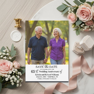 Reserva La Fecha Elegante foto del 65º aniversario de bodas