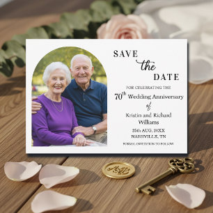Reserva La Fecha Elegante foto del 70 aniversario de bodas