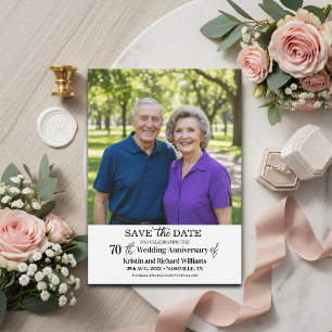 Reserva La Fecha Elegante foto del 70 aniversario de bodas