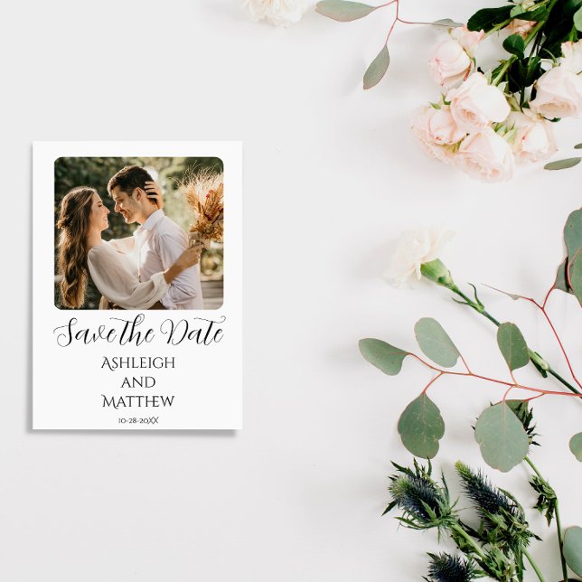 Reserva La Fecha Elegante foto en blanco y negro salva la fecha (Subido por el creador)