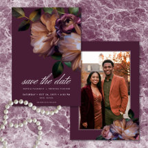 Elegante Foto Floral Clásica Moody Burgundy