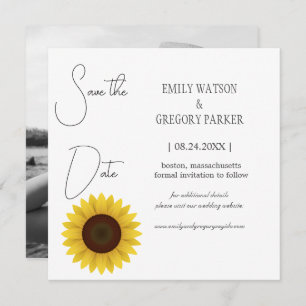 Reserva La Fecha Elegante foto minimalista del girasol