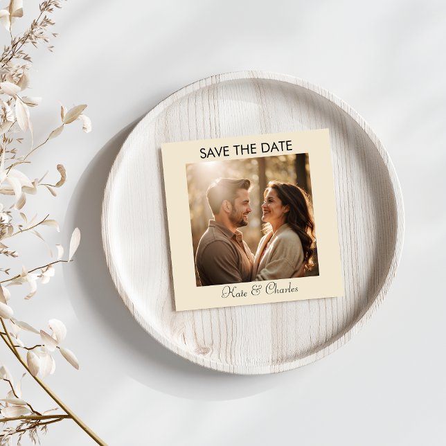 Reserva La Fecha Elegante Foto moderna Código QR Guardar fecha (Subido por el creador)