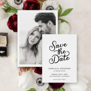 Reserva La Fecha Elegante foto moderna de la boda salva la fecha