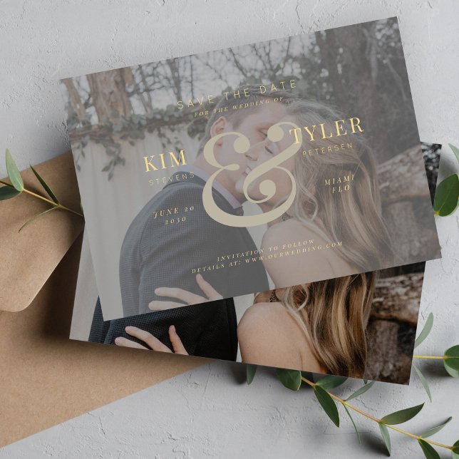 Reserva La Fecha Elegante foto personalizado falso boda moderno de  (Subido por el creador)