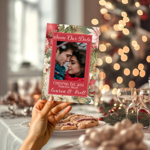Reserva La Fecha Elegante foto romántica de Nochebuena Boda
