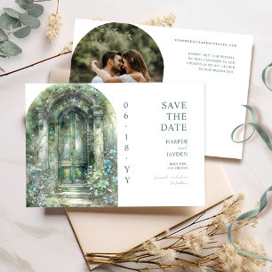 Reserva La Fecha Elegante fotografía de boda en jardín botánico ver
