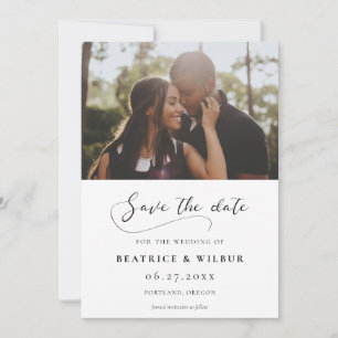 Reserva La Fecha Elegante fotografía de caligrafía romántica