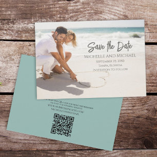 Reserva La Fecha Elegante fotográfico moderno Guardar el código QR 