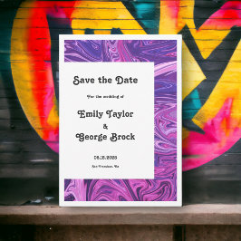 Reserva La Fecha Elegante Galaxia Azul Moderno Abstracto Boda de Ar