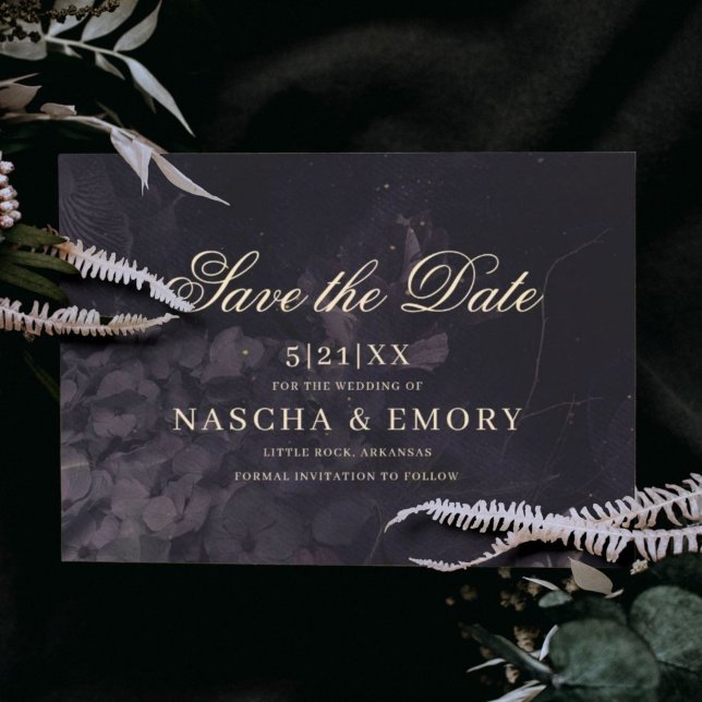 Reserva La Fecha Elegante gótico Boda de Boho morado oscuro (Subido por el creador)