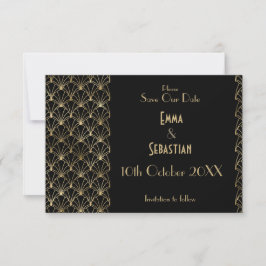 Reserva La Fecha Elegante Gran Gatsby Art Deco Guardar las fechas