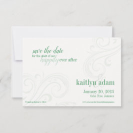 Reserva La Fecha Elegante Green Save-the-Date, Boda de Caroline