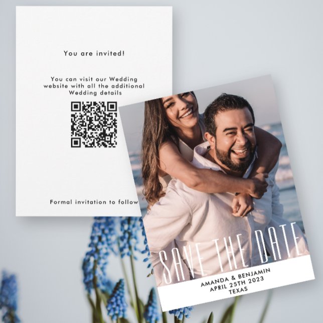 Reserva La Fecha Elegante guardar la fecha código QR foto boda (Subido por el creador)